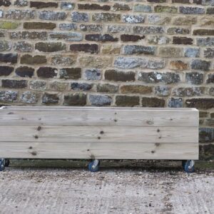 Rectangular 3 Row Smooth Decking Planter On Wheels