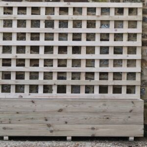 Rectangular 3 Row Smooth Decking Planter with Trellis