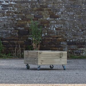 Square 2 Row Decking Planter On Wheels