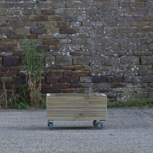 Square 2 Row Decking Planter On Wheels