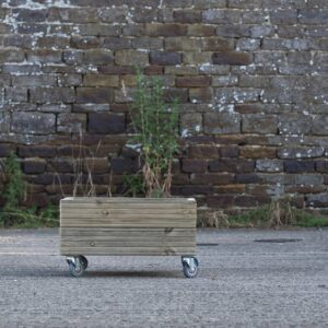 Square 2 Row Decking Planter On Wheels