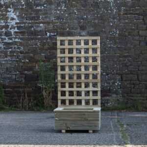 Square 2 Row Decking Planter With Capping and Trellis