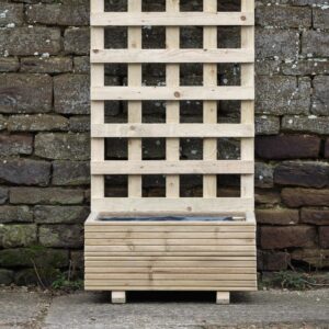 Square 2 Row Decking Planter with Trellis