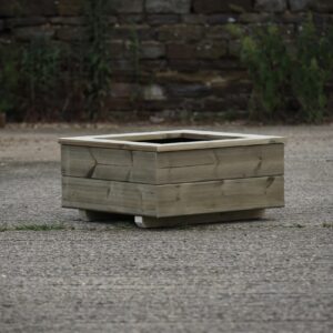 Square 2 Row Smooth Decking Planter With Capping