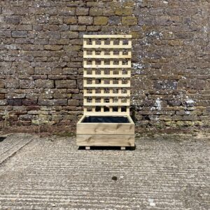 Square 2 Row Smooth Decking Planter with Trellis