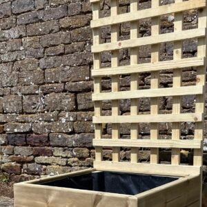 Square 2 Row Smooth Decking Planter with Trellis