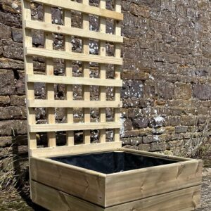 Square 2 Row Smooth Decking Planter with Trellis