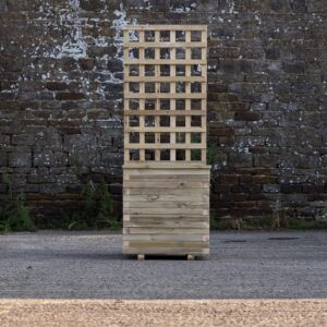 Square Block Style Planter with Capping and Trellis