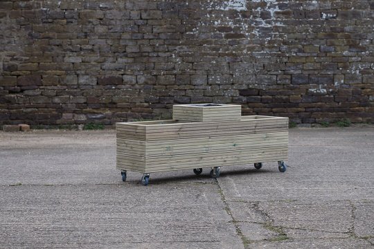 High Celled Planter on Wheels – Ribbed Decking - Image 5