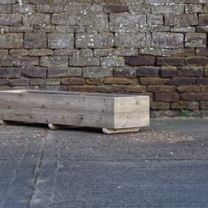 Low Rectangular Planter on Feet – Smooth Decking