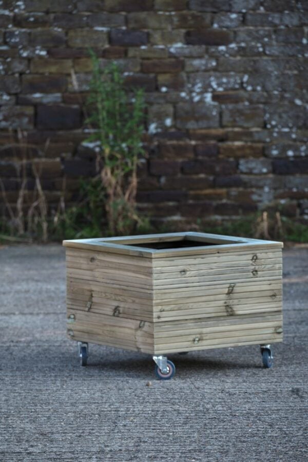 High Square Planter With Capping and Wheels - Image 2