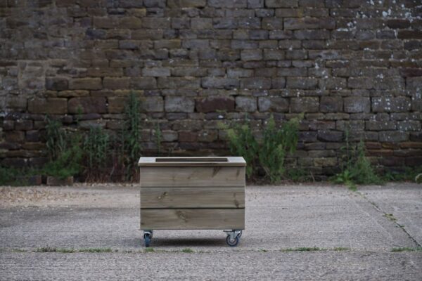 High Smooth Square Planter With Capping and Wheels - Image 2