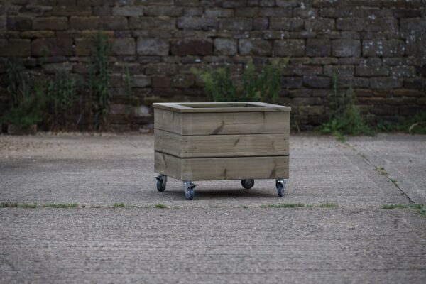 High Smooth Square Planter With Capping and Wheels - Image 4
