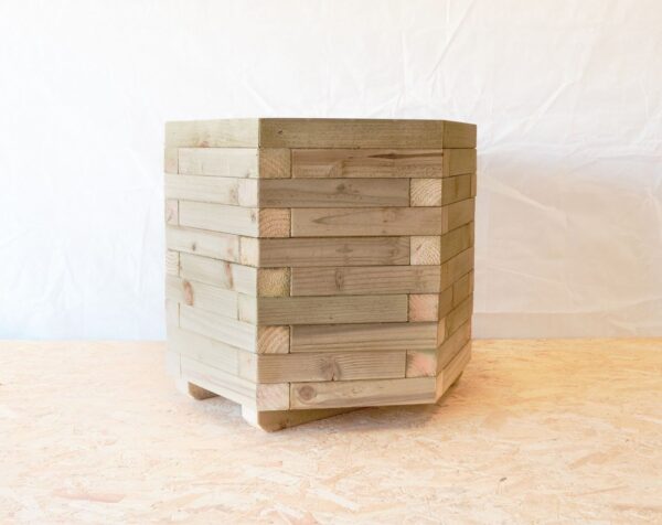 Hexagonal Block Style Wooden Planter - Image 5