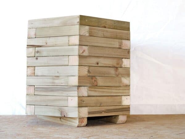 Hexagonal Block Style Wooden Planter - Image 2