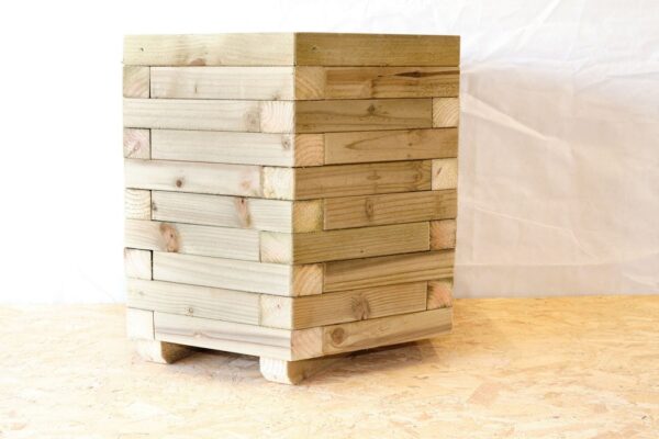 Hexagonal Block Style Wooden Planter - Image 4