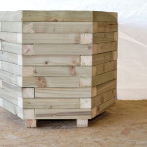 Hexagonal Block Style Wooden Planter