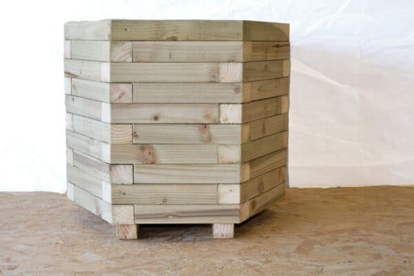 Hexagonal Block Style Wooden Planter