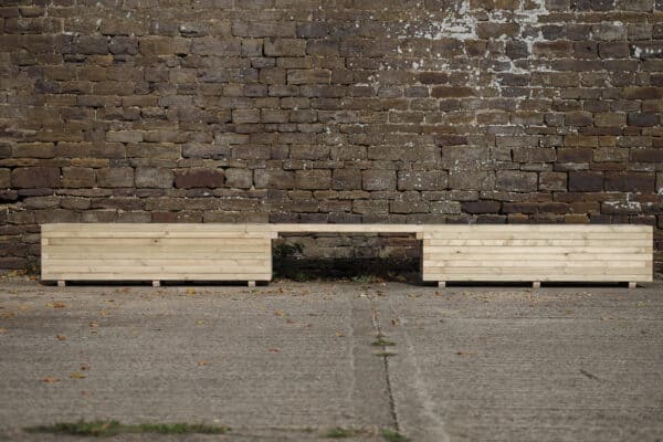 Rectangular High Planter with Seating – Block Style