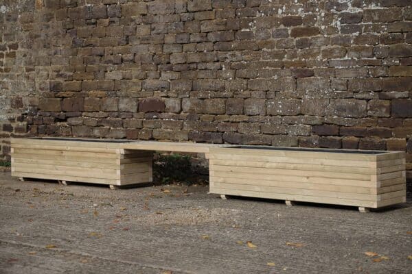 Rectangular High Planter with Seating – Block Style - Image 5