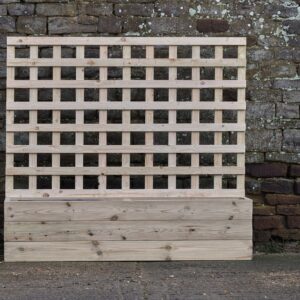 High Raised Bed Planter with 100cm Trellis, No Base – Smooth Decking