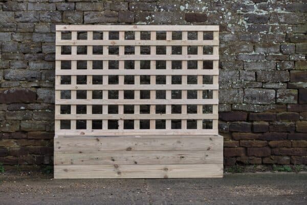 High Raised Bed Planter with 100cm Trellis, No Base – Smooth Decking