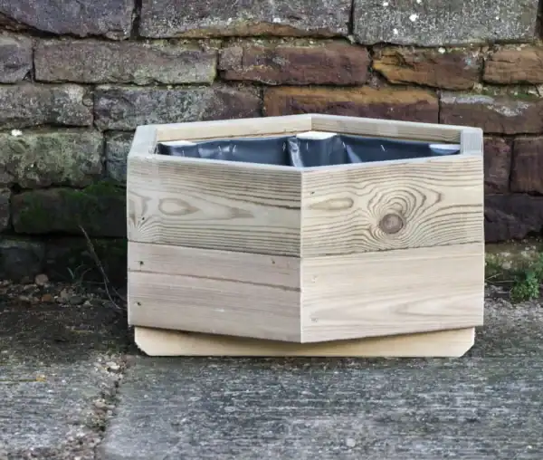 Low Octagonal Planter on Feet – Smooth Decking - Image 2