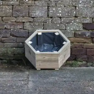 Low Octagonal Planter on Feet – Smooth Decking