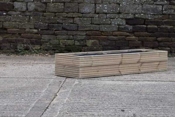 Low Raised Bed Planter, No Base – Ribbed Decking