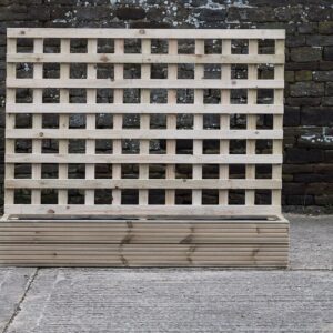 Low Raised Bed Planter with 100cm Trellis, No Base – Ribbed Decking