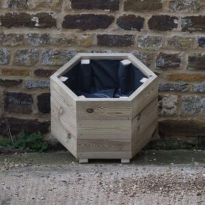 High Octagonal Planter on Feet – Smooth Decking
