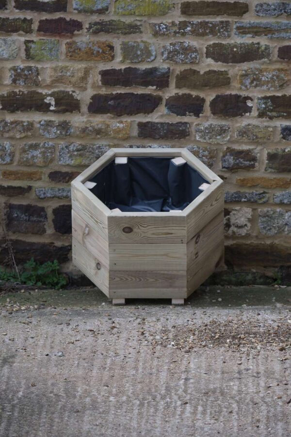 High Octagonal Planter on Feet – Smooth Decking