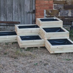 L-Shaped Corner Planter with Front Cell – Block Style