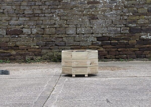 High Octagonal Wooden Garden Planter – Smooth Decking - Image 5