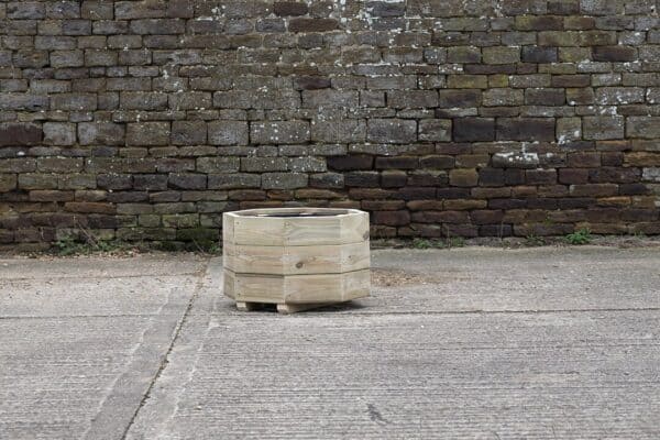 High Octagonal Wooden Garden Planter – Smooth Decking - Image 4