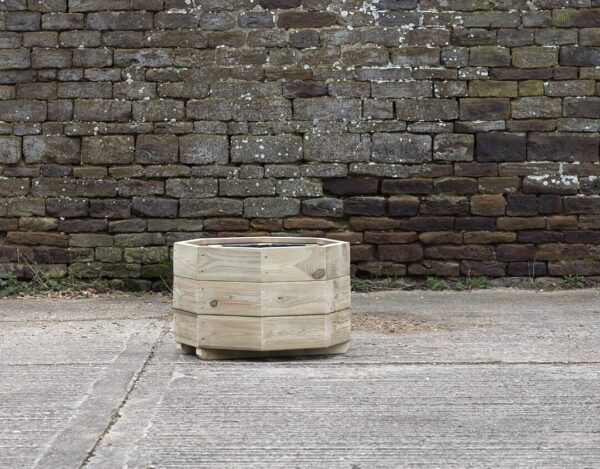 High Octagonal Wooden Garden Planter – Smooth Decking - Image 3