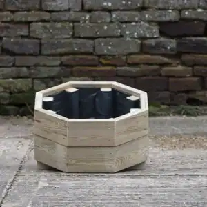 Low Hexagonal Planter on Feet – Smooth Decking