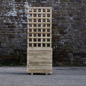 Square Block Style Planter With Trellis