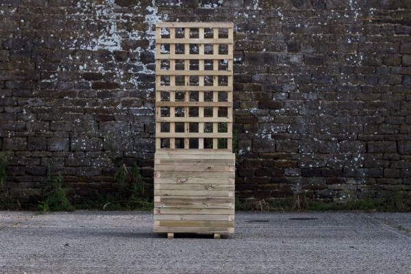 Square Block Style Planter With Trellis