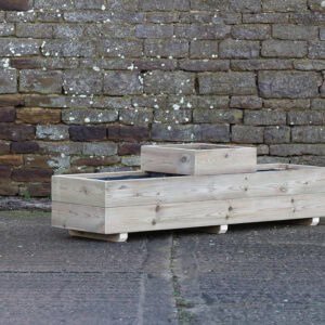 Low Celled Rectangular Planter on Feet – Smooth Decking