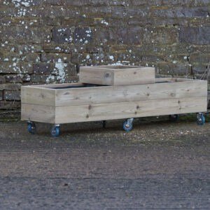 Low Celled Planter on Wheels – Smooth Decking