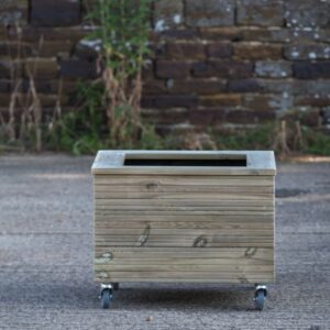 High Square Planter With Capping and Wheels