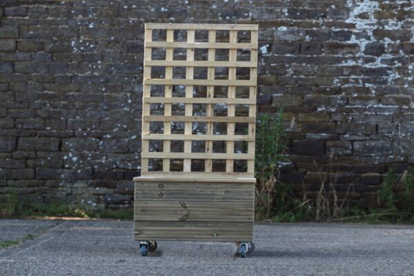 High Square Planter With Trellis, Capping and Wheels - Image 2
