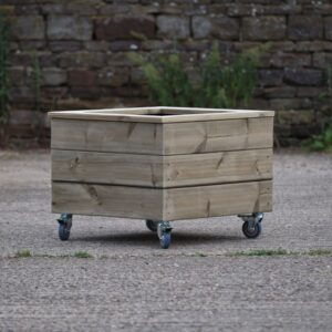 High Smooth Square Planter With Capping and Wheels