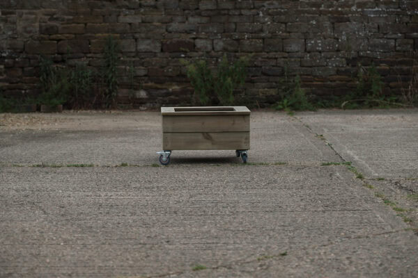 Low Smooth Square Planter With Capping and Wheels - Image 4