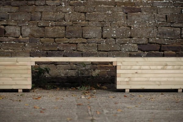 Rectangular High Planter with Seating – Block Style - Image 2