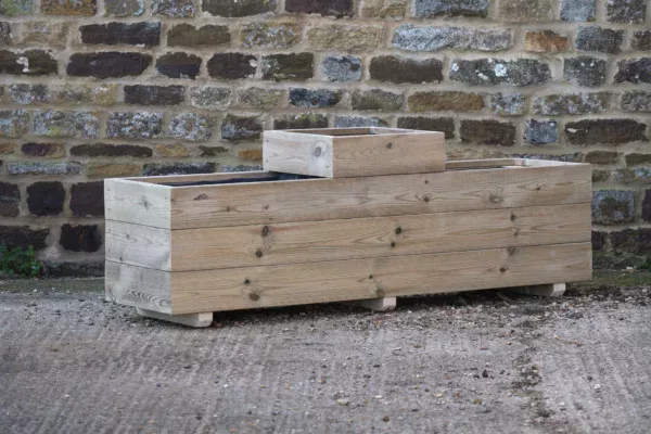 High Celled Rectangular Planter on Feet – Smooth Decking