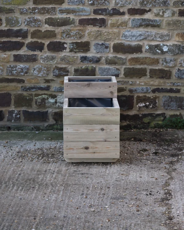 High Celled Rectangular Planter on Feet – Smooth Decking - Image 2