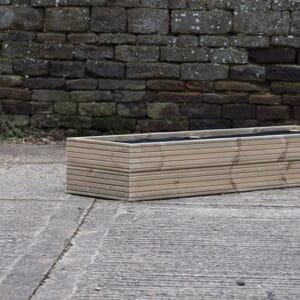 Low Raised Bed Planter, No Base – Ribbed Decking