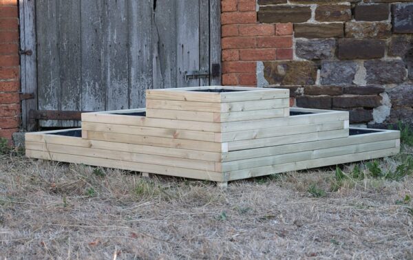 L-Shaped Corner Planter with Front Cell – Block Style - Image 4